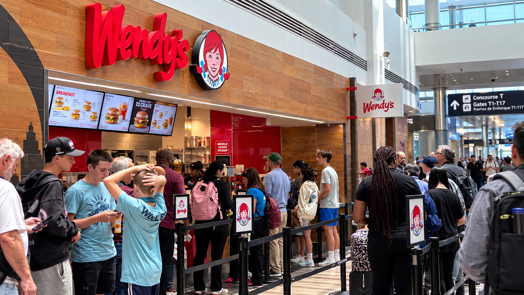 Wendy's im Flughafen Atlanta während eines Zwischenstopps