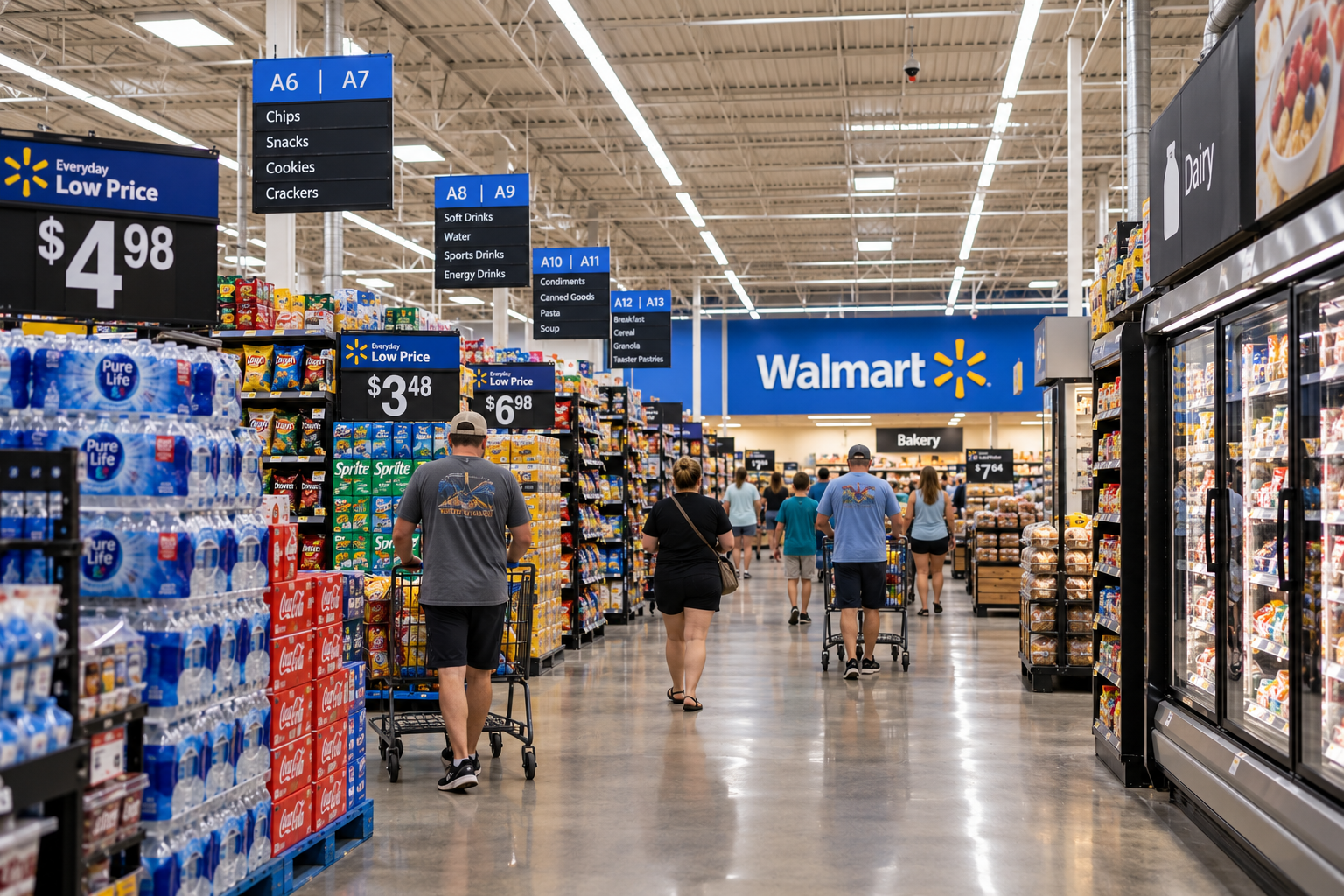 Lebensmittelabteilung in einem Walmart Supercenter in den USA